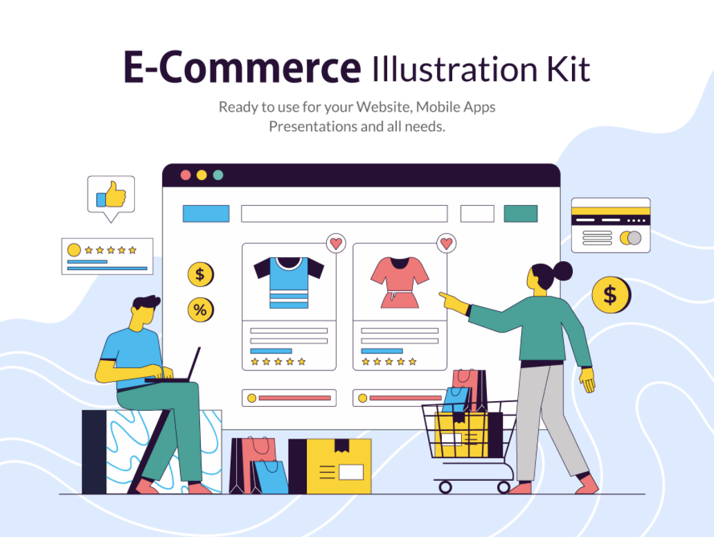 E-Commerce Illustration Kit Figma