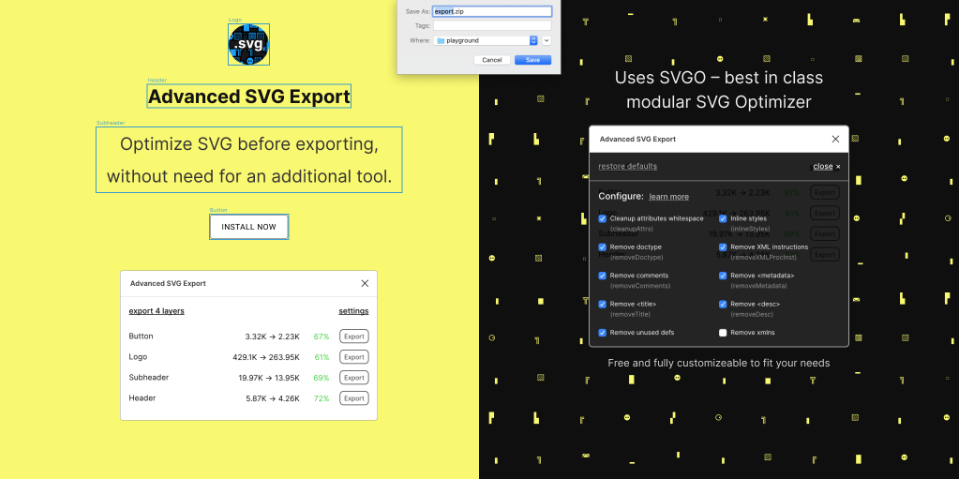 Плагин Advanced SVG Export для Figma