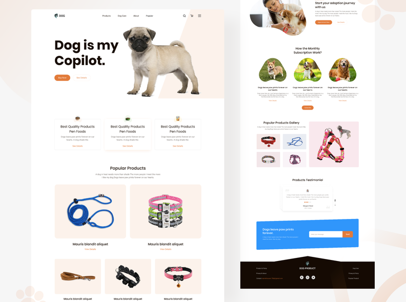 Шаблон сайта Dog Product для Figma